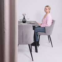 Кухонный стол Lepremo AV 1209/1 МДФ раздвижной 1200-1600x800 (мрамор Пьетра графитовый/черный)