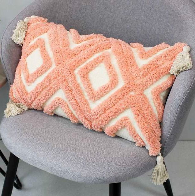 Чехол на подушку Matex Tufted ALEX-029 (бежевый/персиковый)