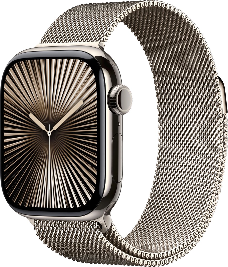 Умные часы Apple Watch Series 10 LTE 42 мм (титановый корпус, титановый/титановый, миланская петля)