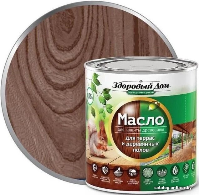 Масло Здоровый дом Для террас и деревянных полов 0.75 л (палисандр)