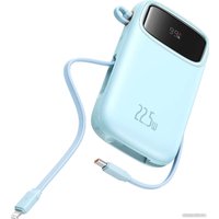 Внешний аккумулятор Baseus Qpow2 Dual-Cable Digital Display Fast Charge Power Bank 22.5W 10000mAh (голубой)