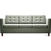 Диван Brioli Дилли клетка Д трехместный (рогожка, J20 серый/темные ножки)