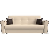 Диван Лига диванов Лига-019 118381 (экокожа, бежевый/коричневый/подушки коричневый)