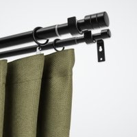 Карниз для штор Sundays Home Цилиндр Раздвижной 25/28мм 2-х рядный (черный матовый, 2-3.6м)