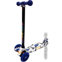 Трехколесный самокат Scooter Maxi 036Z (сине-белый/принт)