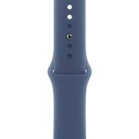 Умные часы Apple Watch Series 10 42 мм (алюминиевый корпус, серебристый/синий, спортивный силиконовый ремешок S/M)