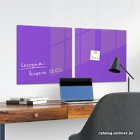 Магнитно-маркерная доска BRAUBERG стеклянная 45x45 см (фиолетовый)