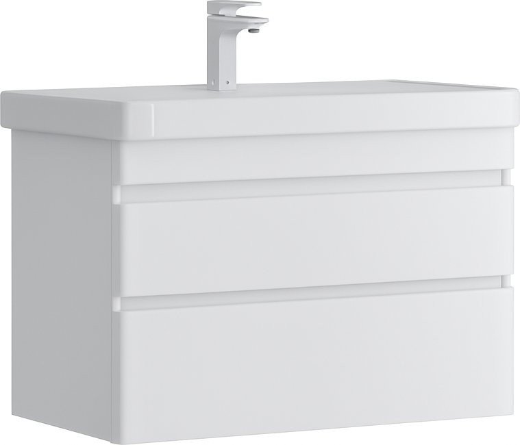 EQUIL Тумба с умывальником Eltoro White 70.2Y 9595 + Volna Найс 70 (подвесная)