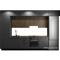Готовая кухня ЗОВ Памела прямая 3.7 м (маренго/тик самоа верт)