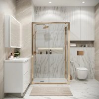 Душевой уголок Grossman Cosmo 100x90x195 120.K33.02.1090.32.00 (золото сатин/стекло прозрачное) в Борисове