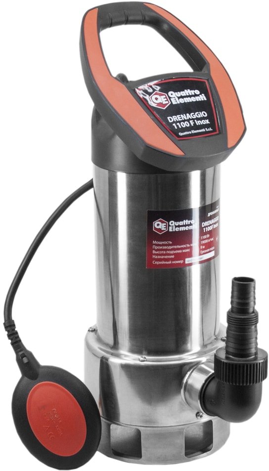 

Дренажный насос Quattro Elementi Drenaggio 1100 F Inox