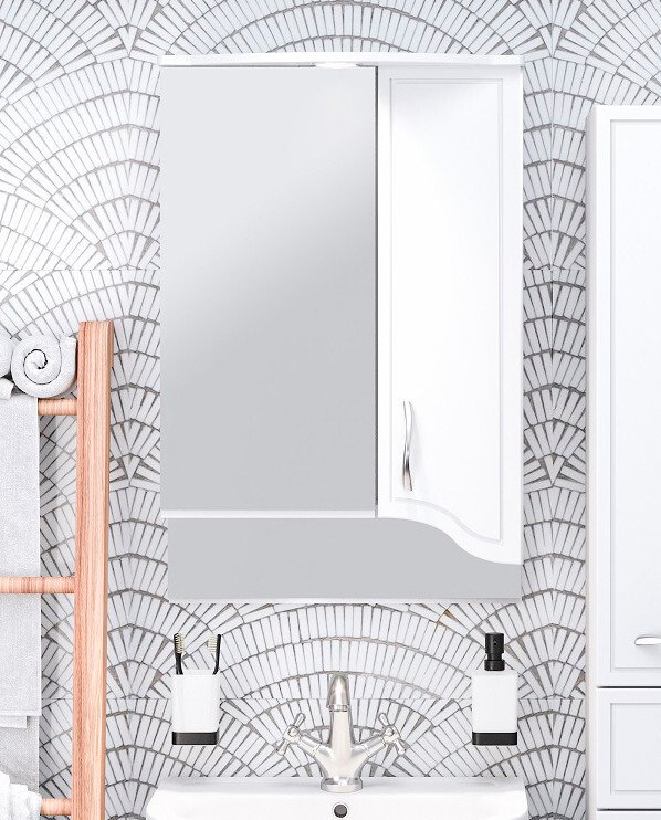 

Runo Шкаф с зеркалом для ванной Севилья 50 правый