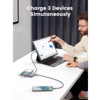 Внешний аккумулятор Ugreen PB206 20W 10000mAh (темно-серый) + брендированный брелок Ugreen