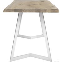 Кухонный стол Buro7 Уиллис 110 (с обзолом и сучками, дуб беленый/белый)