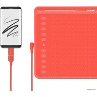 Графический планшет Huion HS611 (коралловый красный)