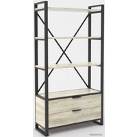 Стеллаж Hype Mebel Стандарт Люкс 50x170 (черный/древесина белая)