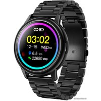 Умные часы Lemfo LF28 (черный/металлический браслет)