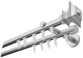 Карниз для штор Lm Decor Верди 19 мм (сатин, гладкая, 2м, 19мм, 2 ряда)