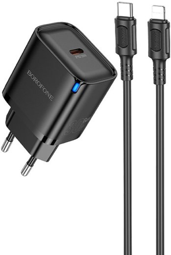 

Сетевое зарядное Borofone BA84A Lightning (черный)