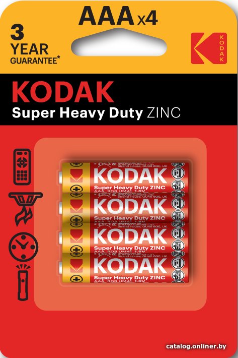 Батарейка Kodak Super Heavy Duty Zinc AAA R03-4BL 4 шт
