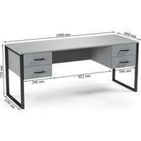 Стол Soma Slava 180x66 (серый/черный)