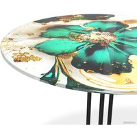 Журнальный столик Sheffilton SHT-CT55/H43 (малахитово-зеленый/черный муар)