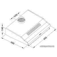 Кухонная вытяжка Ore Grong 50 (нержавеющая сталь)