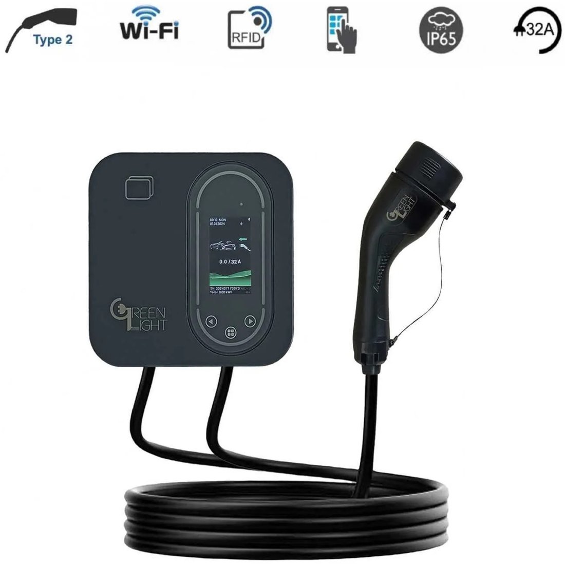 

Зарядная станция GNLT Type2 (max 7 кВт.ч)