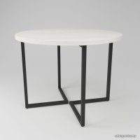 Кухонный стол Дабер 018 С18.10.2.10 (опора металл черный/древесина белая)