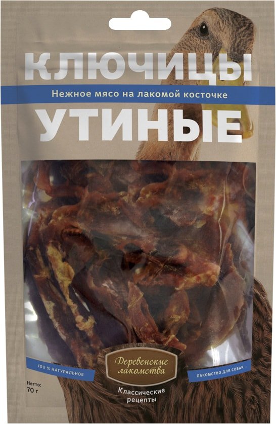 

Лакомство для собак Деревенские лакомства Ключицы утиные 70 г