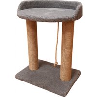 Когтеточка Bast С овальной полкой 55 (джут, серый)