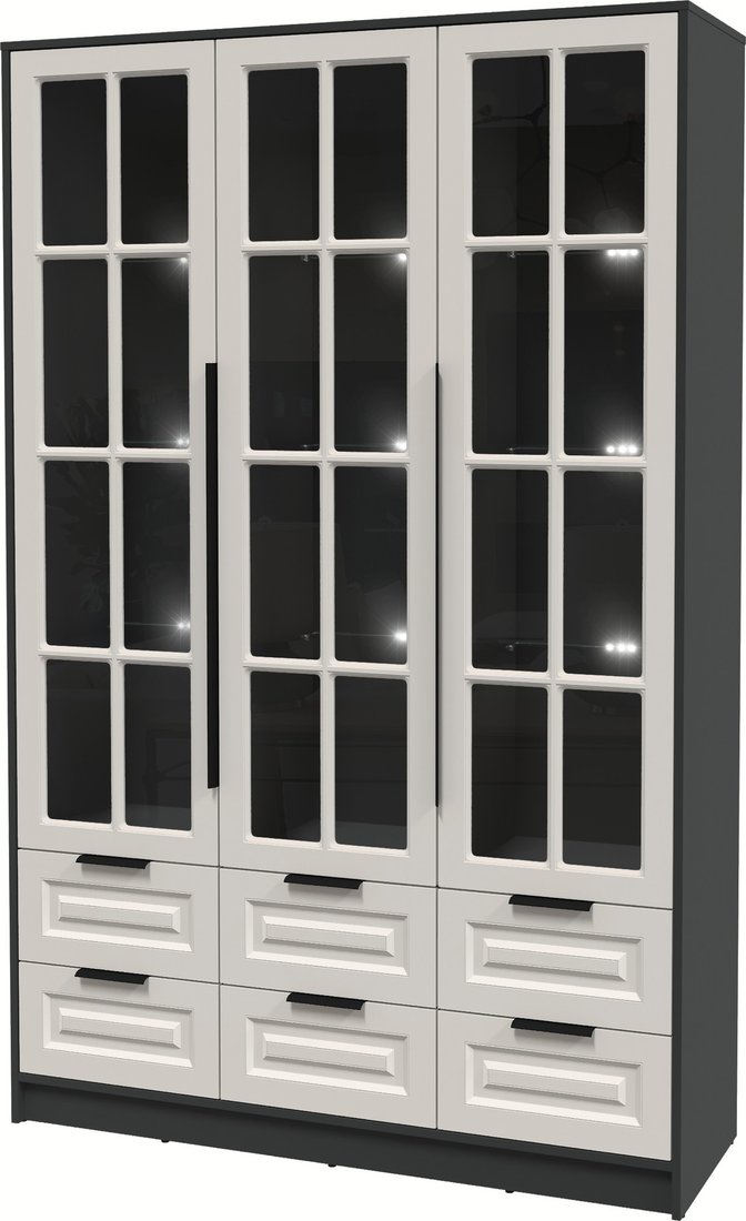 

Шкаф-витрина Интерлиния Концепт КТ-ШВ3 с подсветкой Деко (антрацит/кашемир)