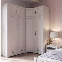 Шкаф распашной Мебельград Прованс платяной 60.2x59x197 (бодега белая/платина премиум)