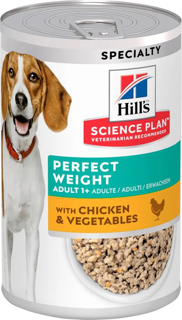 

Консервированный корм для собак Hill's Science Plan Perfect Weight с курицей и овощами 363 г