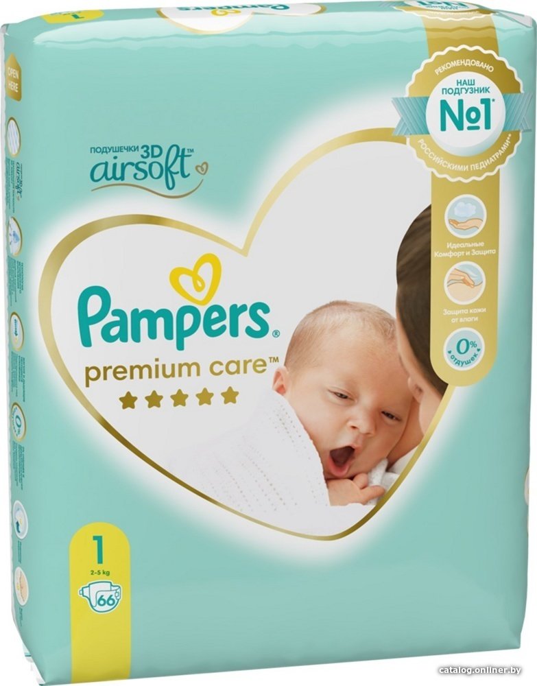Подгузники Pampers Premium Care 1 Newborn (66 шт)