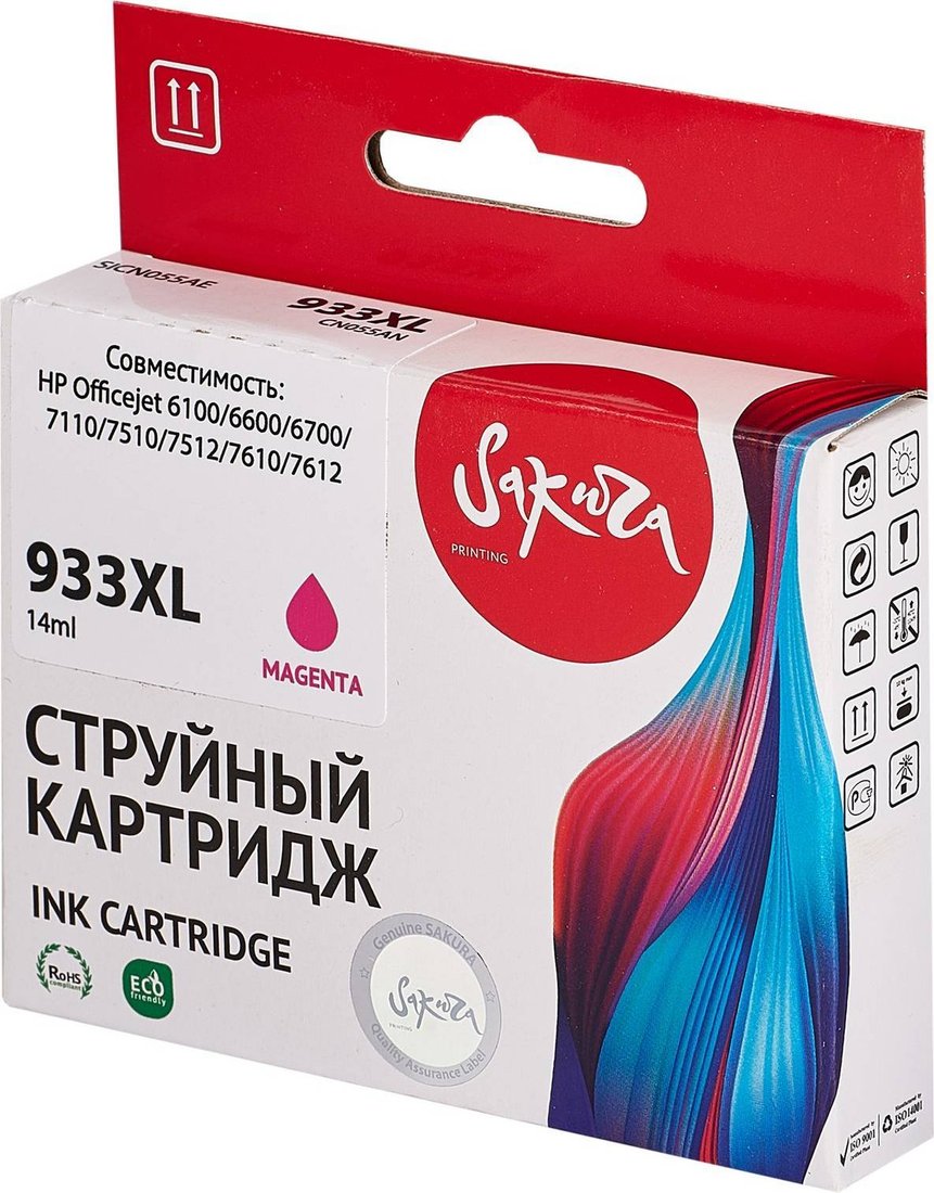 

Картридж Sakura Printing SICN055AE (аналог HP 933XL Magenta)