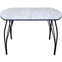 Кухонный стол Arvento Флок 3 раздвижной 110-140х70 (мрамор каррара)