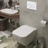 Унитаз подвесной Roxen Boro в комплекте с инсталляцией StounFix Dual Fresh 6 в 1 540025 (кнопка: белый глянец)