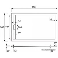 Душевой поддон Cezares TRAY-AS-AH-150/90-30-W 150x90