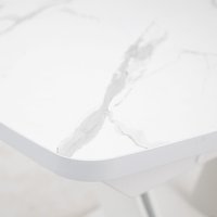 Кухонный стол Аврора Дрезден 130-161.5x80 (камень белый/белый)