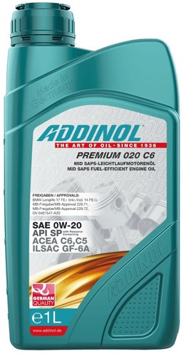 Моторное масло Addinol Premium 020 C6 0W-20 1л
