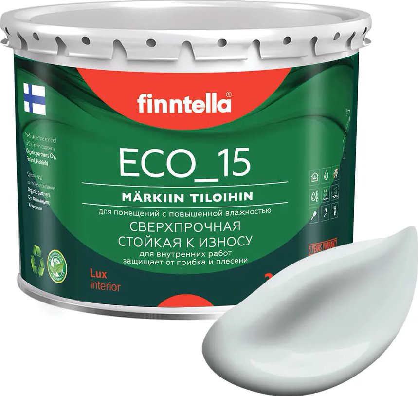

Краска Finntella Eco 15 Islanti F-10-1-3-FL066 2.7 л (серо-голубой)