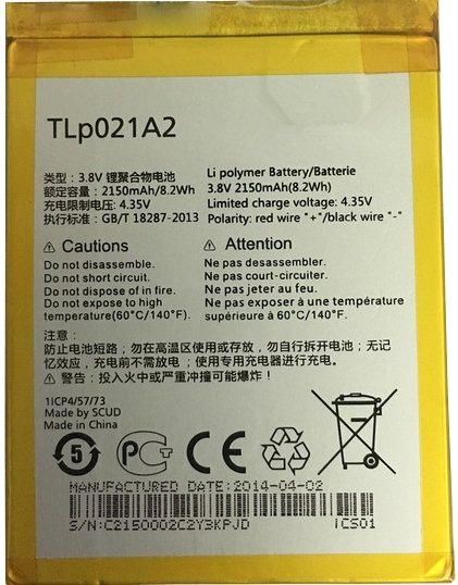 

Аккумулятор для телефона Копия Alcatel TLP021A2