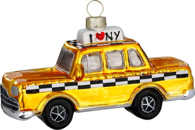 

Елочная игрушка Inge's Christmas Figural Glass Ornaments Такси (машина) 65033H120