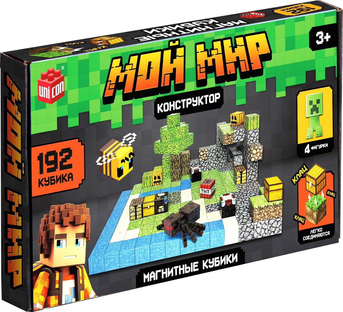 

Магнитный конструктор Unicon Магнитные кубики. Мой мир T049 10576108 (192эл)