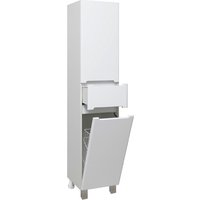  Runo Шкаф-пенал для ванной Парма 35 правый с корзиной (напольный/подвесной)