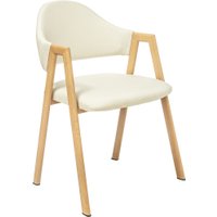 Стул с подлокотниками Mio Tesoro Луна DC-048A (белый/дерево)