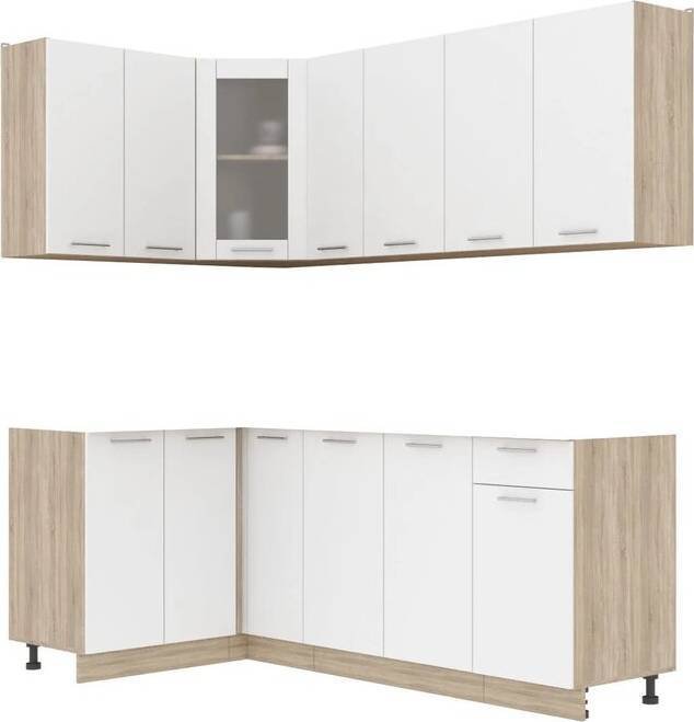 

Готовая кухня Интерлиния Мила 12x21 без столешницы (белый платинум)