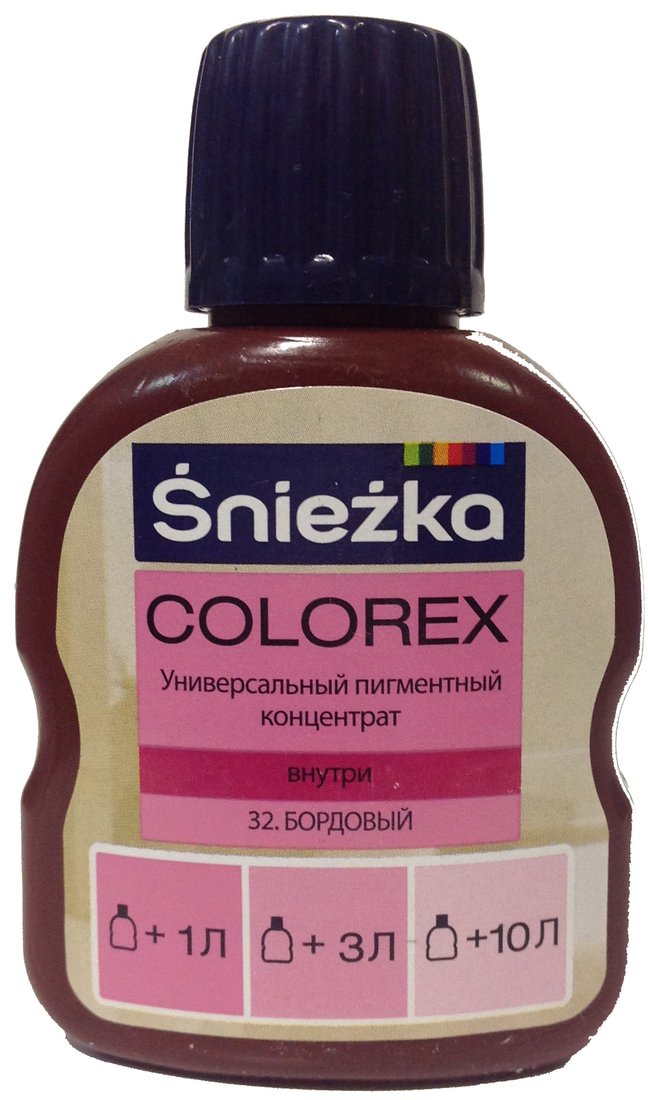 

Колеровочная краска Sniezka Colorex 0.1 л (№32, бордовый)