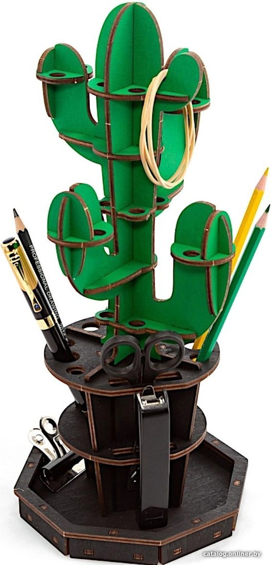 Органайзер настольный Eco-Wood-Art Кактус (зеленый)